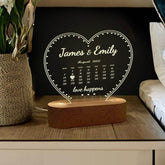 Personalized Heart Shape Couple Led Lamp | Marriage Gift For Couple| unique Couple Gifts|Anniversary Gifts | - BBD GIFTS